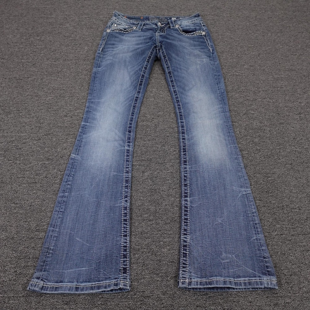 Miss Me Signature Boot Jeans Womens 26 Medium Wash Low Rise Bootcut  Y2K